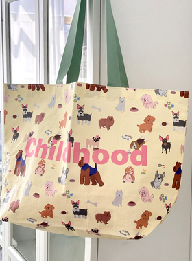 卡通狗大号编织袋定制礼品袋购物服装店装衣服手提袋印logo旅游包