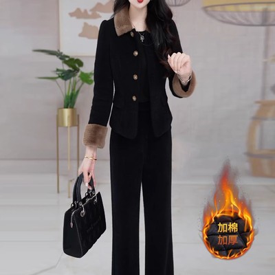 艾思琪风衣休闲套装女秋冬2025新款今年流行爆款减龄穿搭三件套潮