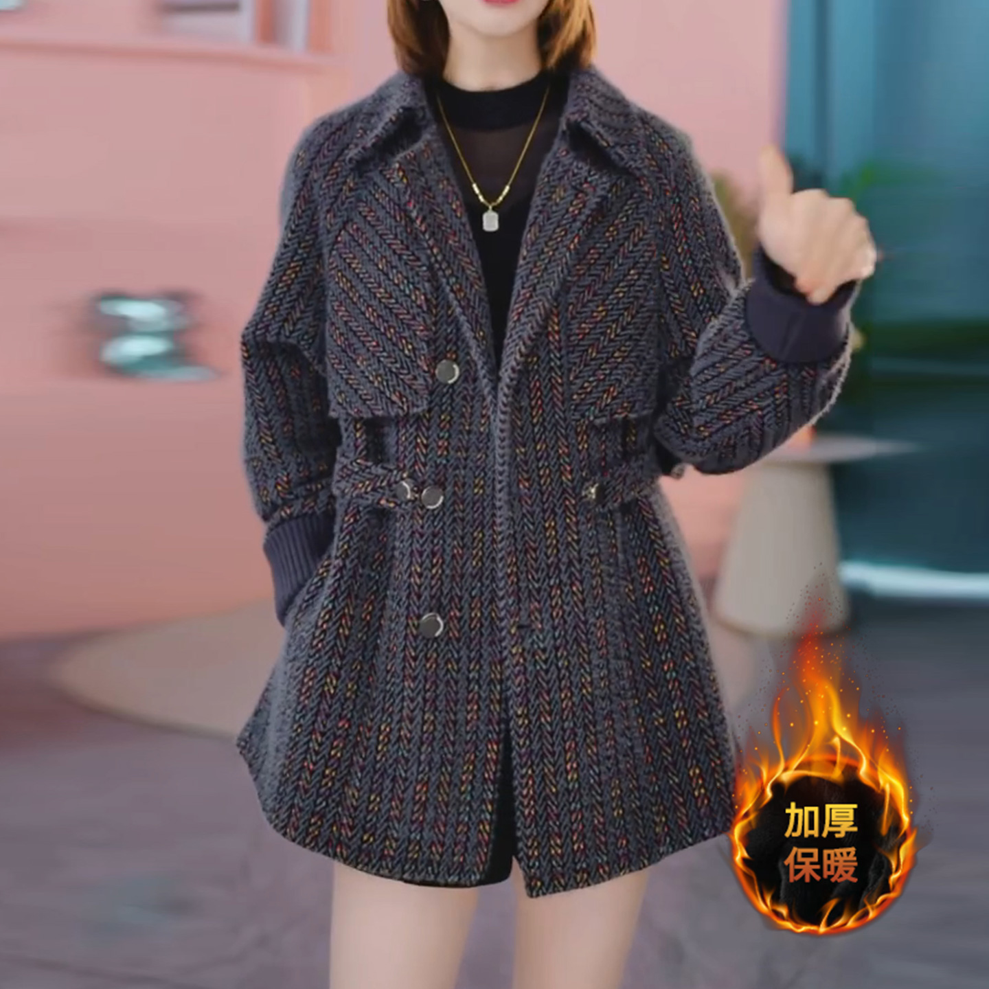 小香风毛呢外套女秋冬2025新款今年流行爆款小个子巨好看呢子大衣