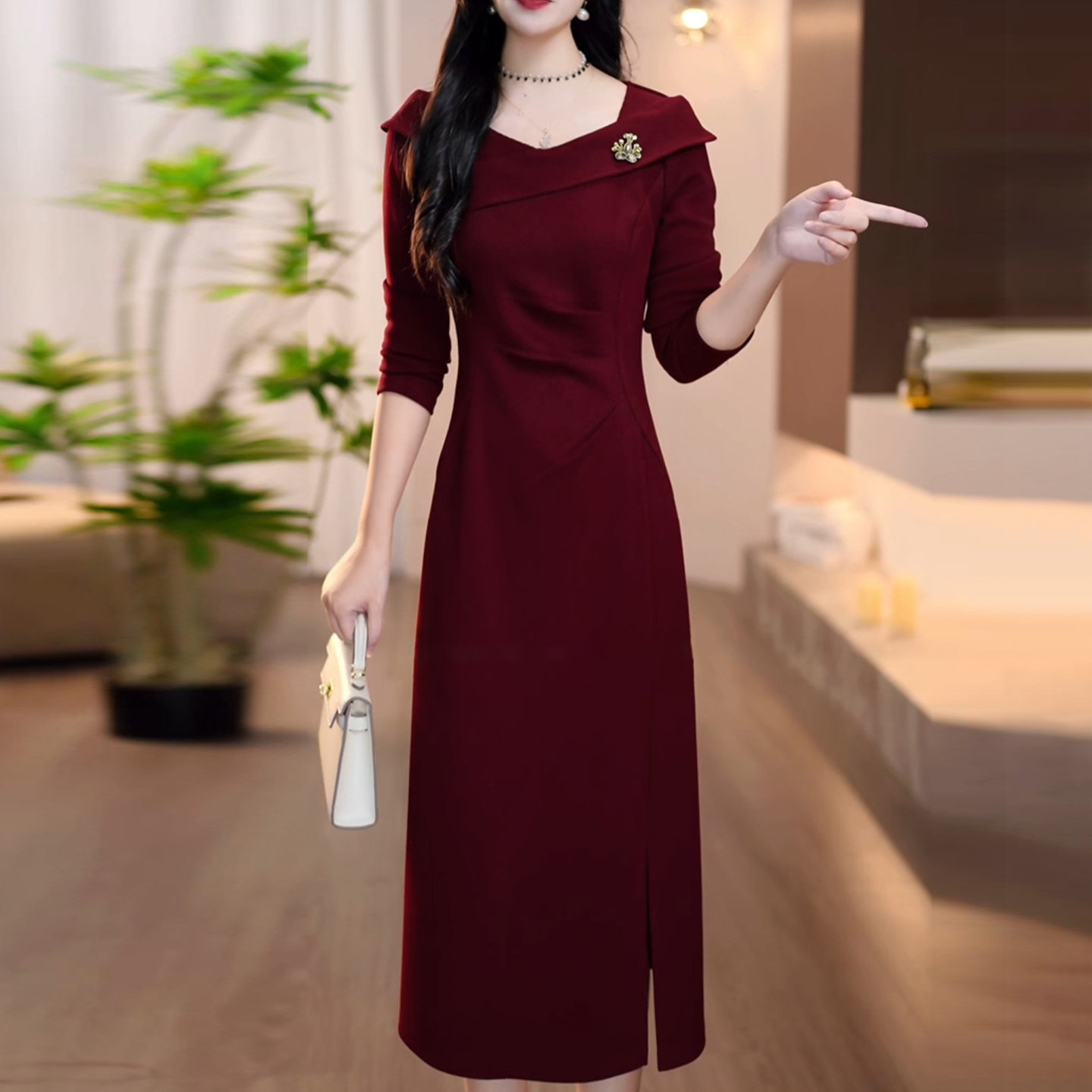 连衣裙2025新款女春秋十月一轻奢高级感高端喜婆婆婚宴装妈妈礼服