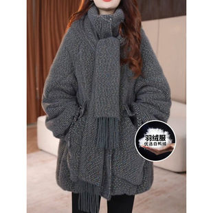 平湖羽绒服女冬季2026新款今年流行爆款九江巨好看中长款连帽外套