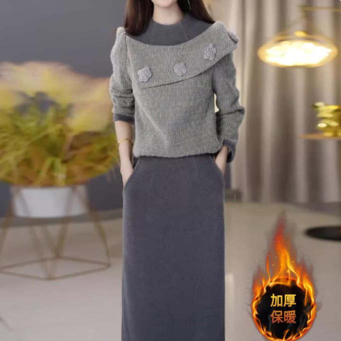 新中式国风套装连衣裙2025新款女秋冬爆款轻奢高级感两件套2025春