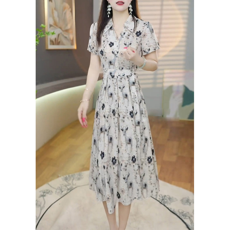 连衣裙女2025夏季新款广州十三行今年流行爆款妈妈高级感减龄裙子