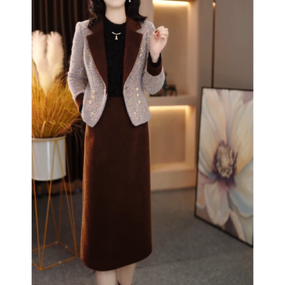 加绒加厚连衣裙女2025年新款超好看显瘦冬季中长款打底裙子