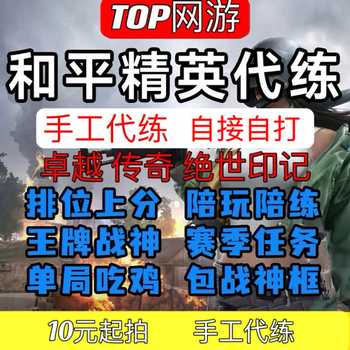 和平精英代练排位吃鸡上分陪练王牌战神纯手工代打KD段位绝世印记