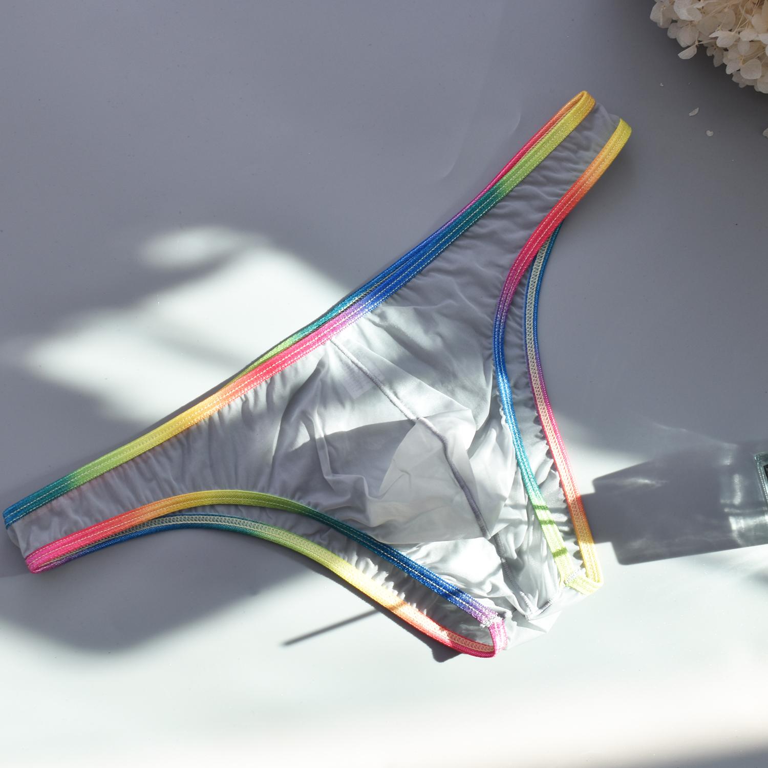 新款网纱透明男士三角内裤