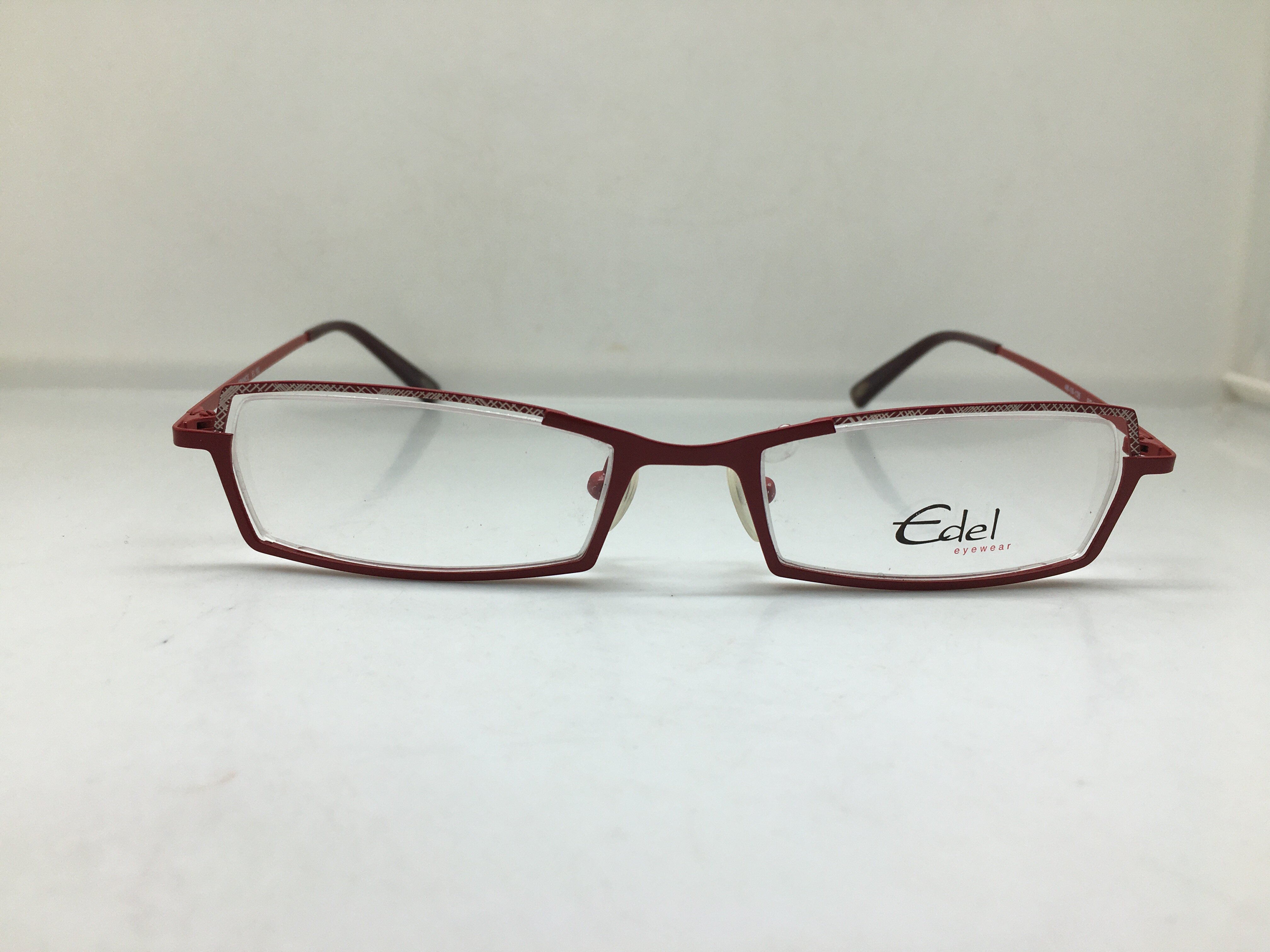 Edel EL152红色精致小脸眼镜近视框架平面镜法国