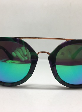 E8461S EJE Optico Sistema 彩色桃形框太阳镜彩膜墨镜金色镜腿