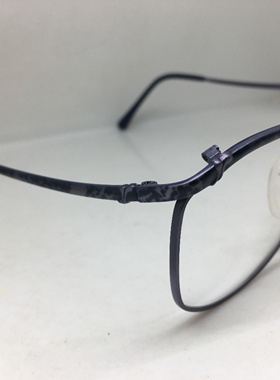 中古八十年代TURA日本产磨砂触感蓝紫色合金眼镜架女