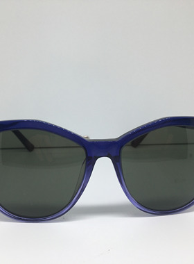 透明蓝色板材框猫眼太阳镜墨镜