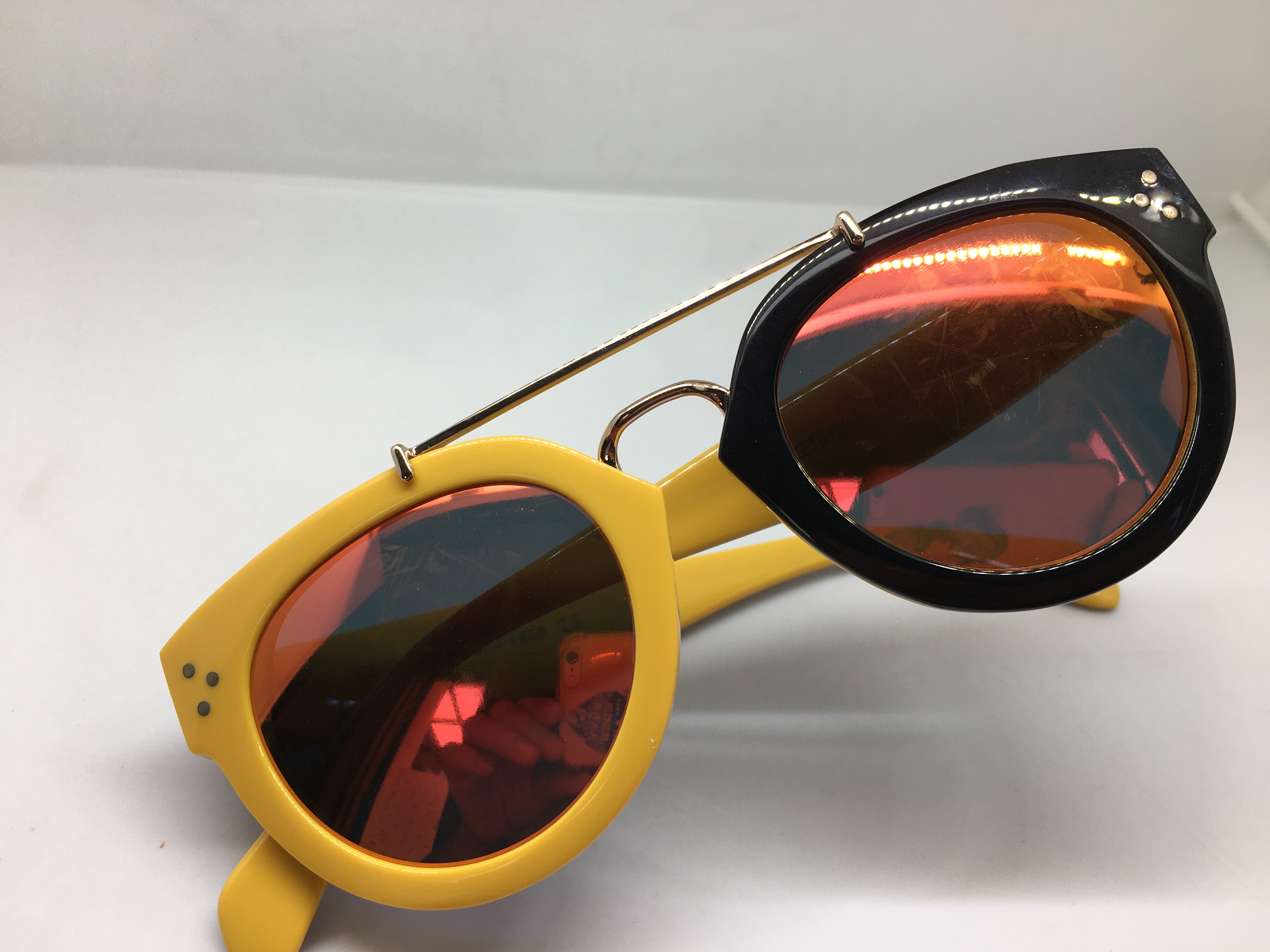 E8321S EJE Optico Sistema手工板材黄色黑色拼接复古太阳镜墨镜