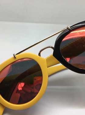 E8321S EJE Optico Sistema手工板材黄色黑色拼接复古太阳镜墨镜