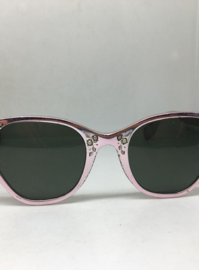 中古 Tura 五十年代末 女淡紫色 铝猫眼太阳 眼镜 墨镜美国