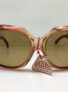 Vintage70年代法国产 厚实手工板材墨镜太阳镜 玻璃镜片