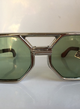 60年代末中古男士 个性 八边形 太阳镜 复古 墨镜 玻璃镜片 法国