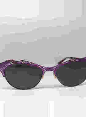 紫色合金猫眼镂空偏光太阳眼镜墨镜