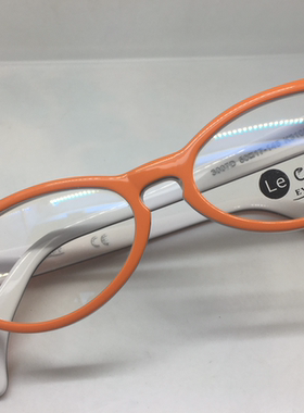 EYECRAFT 3007D个性女猫眼眼镜橙色白色板材手工眼镜架
