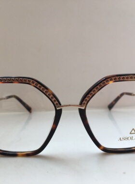 p3造型Assoluto板材多边形框眼镜架玳瑁色蓝色