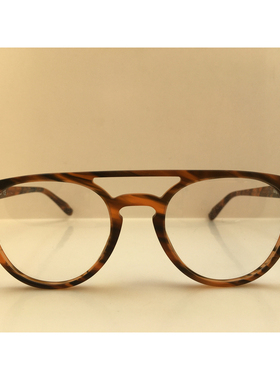 MAHO磨砂棕色板材框复古桃形眼镜架男女通用镜框