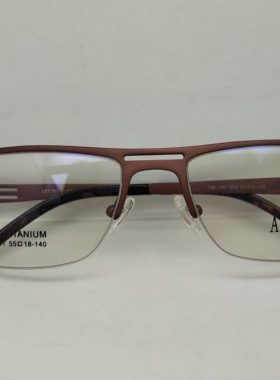 ARTINI BY TAK褐色纯钛半框眼镜近视眼镜框架男女通用