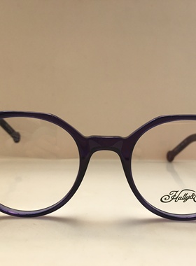 Hally & Son Type 40-1972 蓝色手工板材复古框眼镜男女通用平面