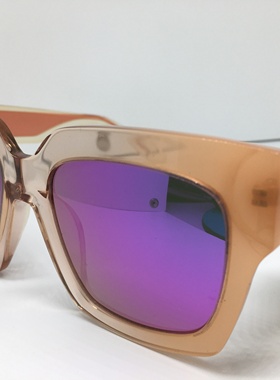 透明橙红色板材大框太阳眼镜墨镜女