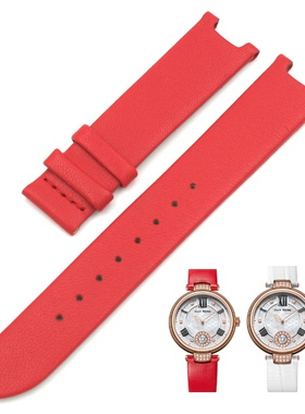 天王表带 红色白色凹口女真皮LS5871P/5871P LS3906P原装牛皮表链