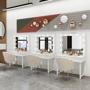 订做简约专业化妆桌带灯抽屉美业化妆师专用工作室影楼长化妆镜台
