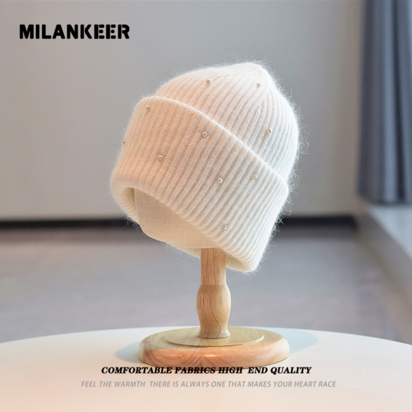 日系兔毛珍珠包头针织帽子女秋冬保暖护耳套头帽百搭堆堆毛线帽潮,服饰配件/皮带/帽子/围巾,帽子,淘宝优惠券,粉丝福利购,淘宝优惠卷