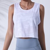 运动背心女速干宽松休闲瑜伽服上衣外穿跑步训练网球无袖 健身T恤