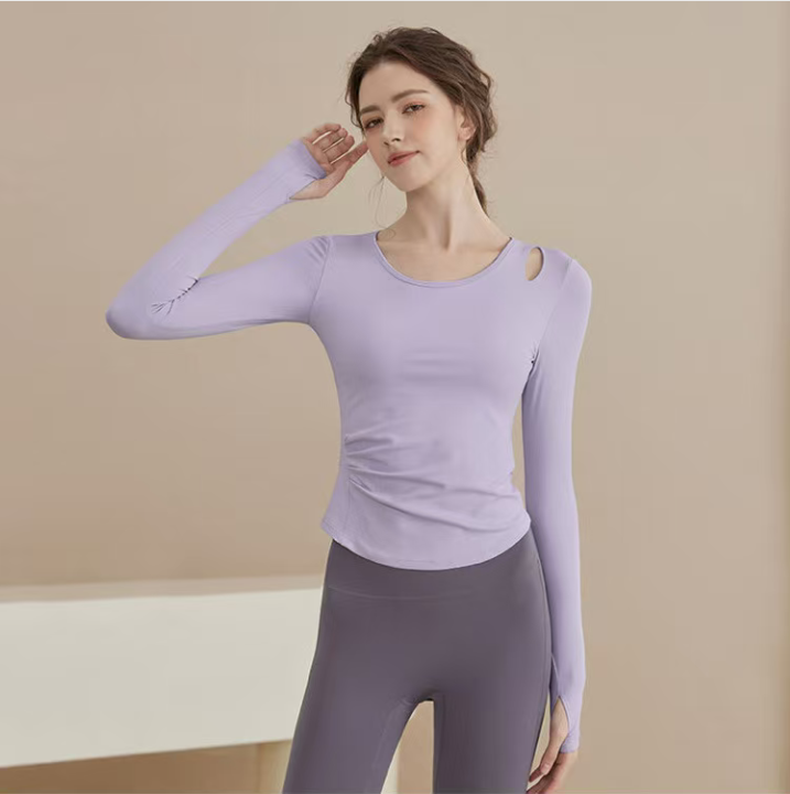 【UU联名款】长袖褶皱瑜伽服套装