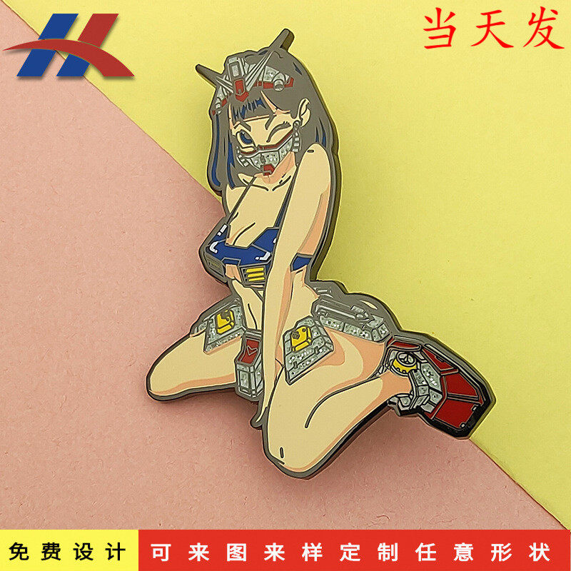 二次元徽章七龙珠人造人18号大尺寸高达金属徽章pin动漫周边珐琅