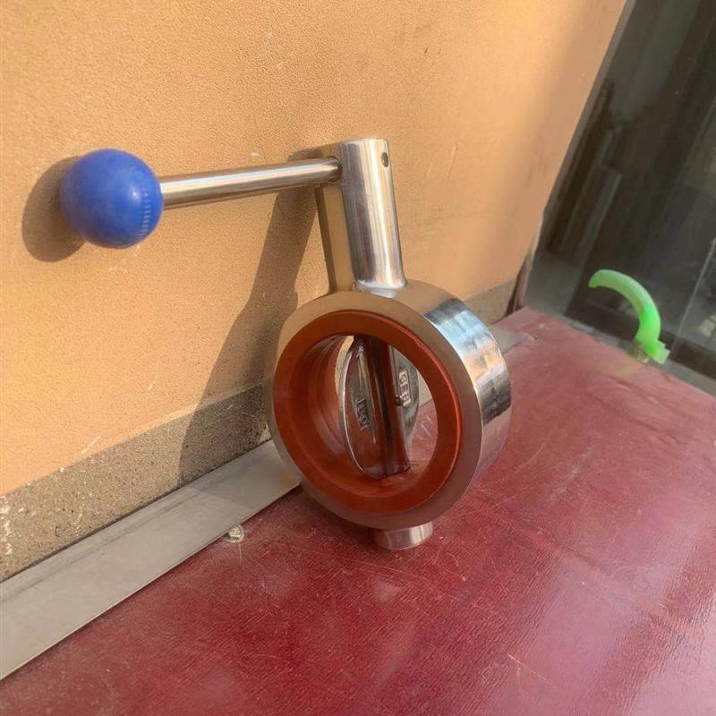 新款304不锈钢对夹蝶阀卫生级手动广式涡轮法兰对夹蝶阀D71X-16P-