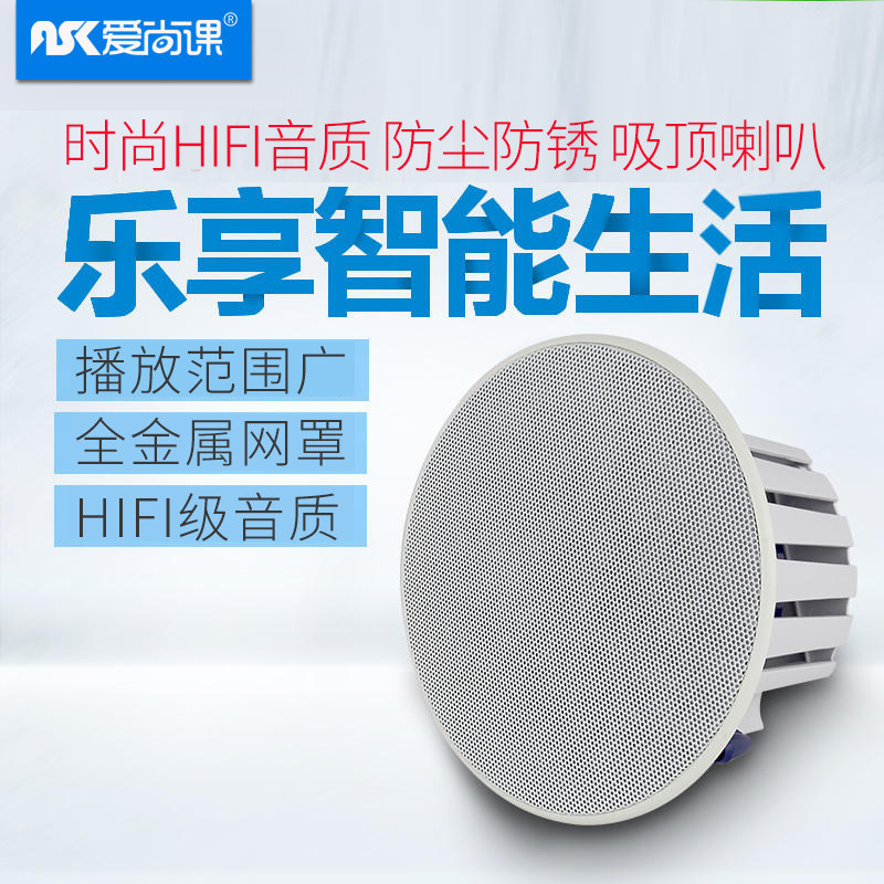 爱尚课 20B家庭背景音乐系统 有源吸顶喇叭音箱 吊顶音响