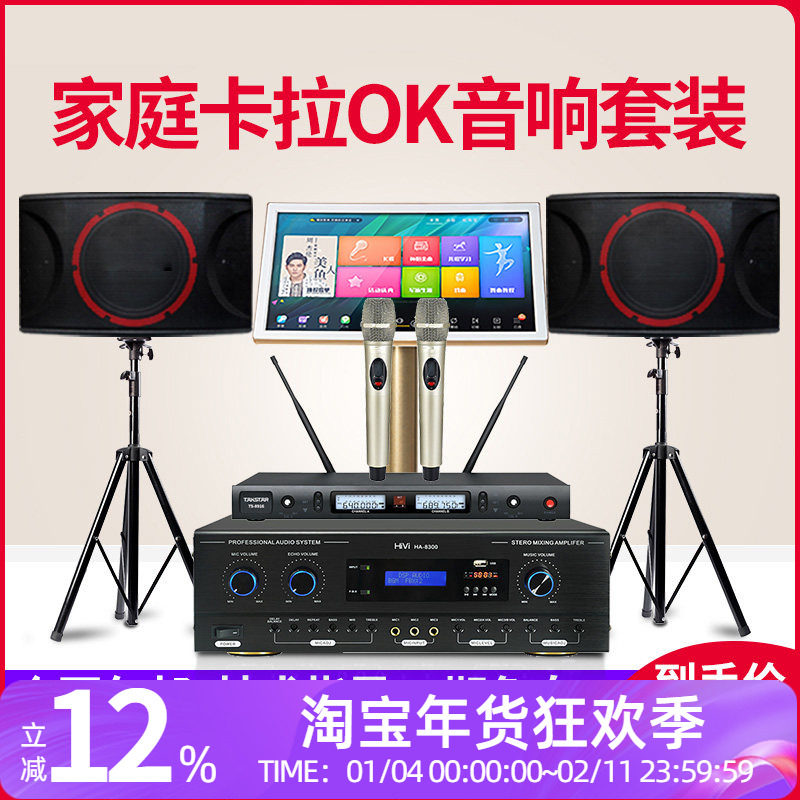 专业10寸家庭KTV卡包音响套装多媒体卡拉OK会议舞蹈室重低音音箱