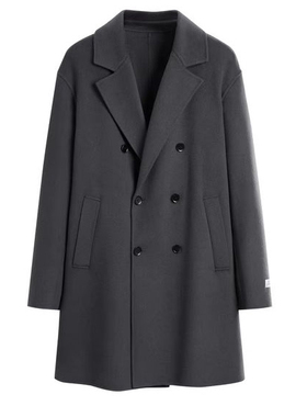(鸟)秋冬男士经典双排扣大衣宽松双面呢羊毛中长通勤外套C4513/C7