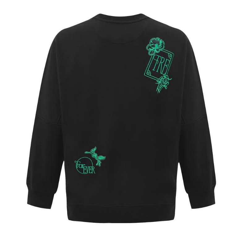 秋季男士休闲国潮刺绣风宽松上衣情侣卫衣早秋款01080/T14