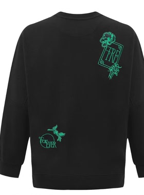 秋季男士休闲国潮刺绣风宽松上衣情侣卫衣早秋款01080/T14