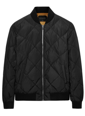 （鸟）秋冬季男装菱形格羽绒服暗纹刺绣白鸭绒短款外套74205/C2-6