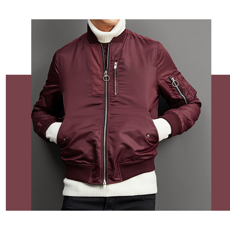 鸟家秋冬季男士飞行员棉服男士棒球服夹克青年棉衣外套64105/J2