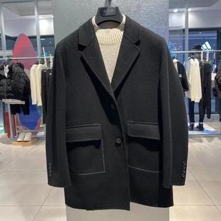 G家商场秋冬男士 商务休闲棉羊毛黑色大衣中长双面呢外套6002J