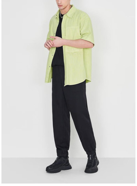 夏季男士短袖时尚提花牛仔衬衫莱赛尔宽松休闲外套11890/X9