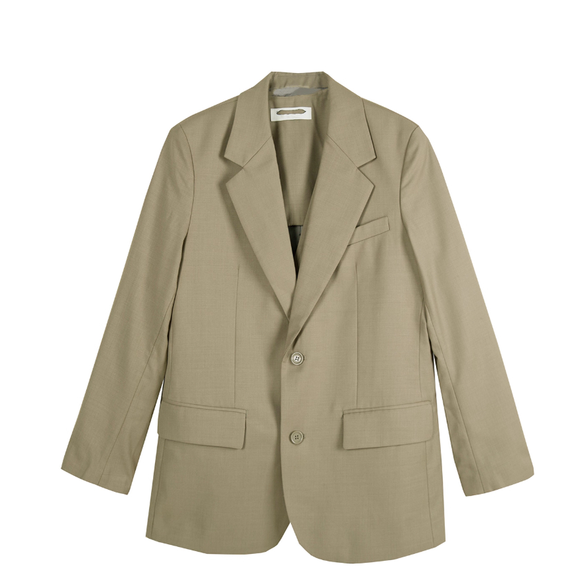 商场款秋季男士休闲简约纯色两件套西装外套12120/i1