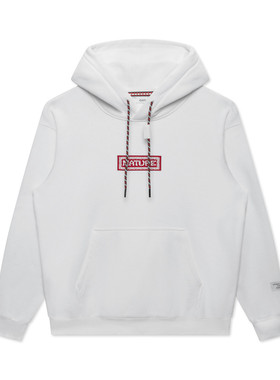 G家秋冬男士加绒保暖白色卫衣时尚字母刺绣宽松连帽外套1518L/T3