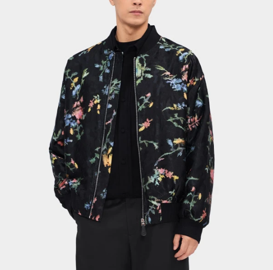 商场款秋季男士棒球服立领外套休闲廓形拉链夹克薄90570/L3