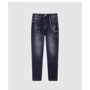 5002J 直筒牛仔长裤 D19 2024奥莱秋冬男加薄绒保暖牛仔裤 G家商场款