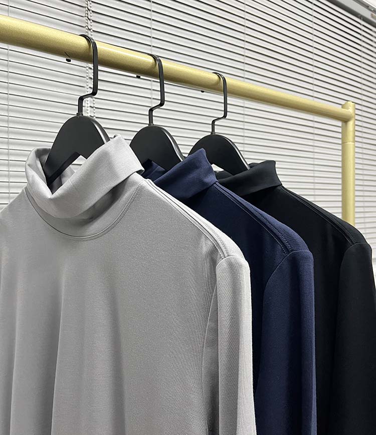 合体高领长袖T恤保暖翻领打底衫