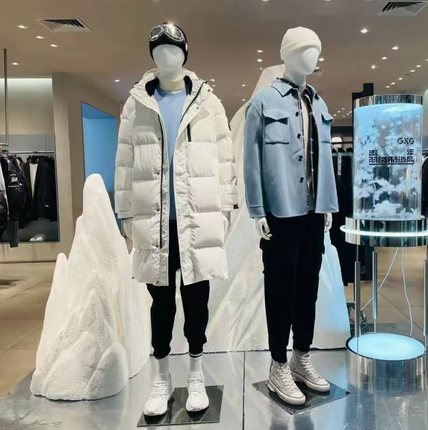 G家撤柜款冬季男女同款长款白色羽绒服加厚防寒白鸭绒外套潮1020K