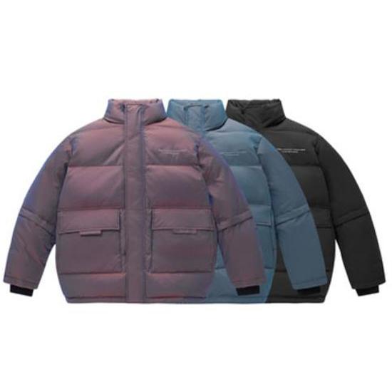 冬季男士潮流炫彩立领保暖羽绒服宽松休闲面包服短款厚外套GX11