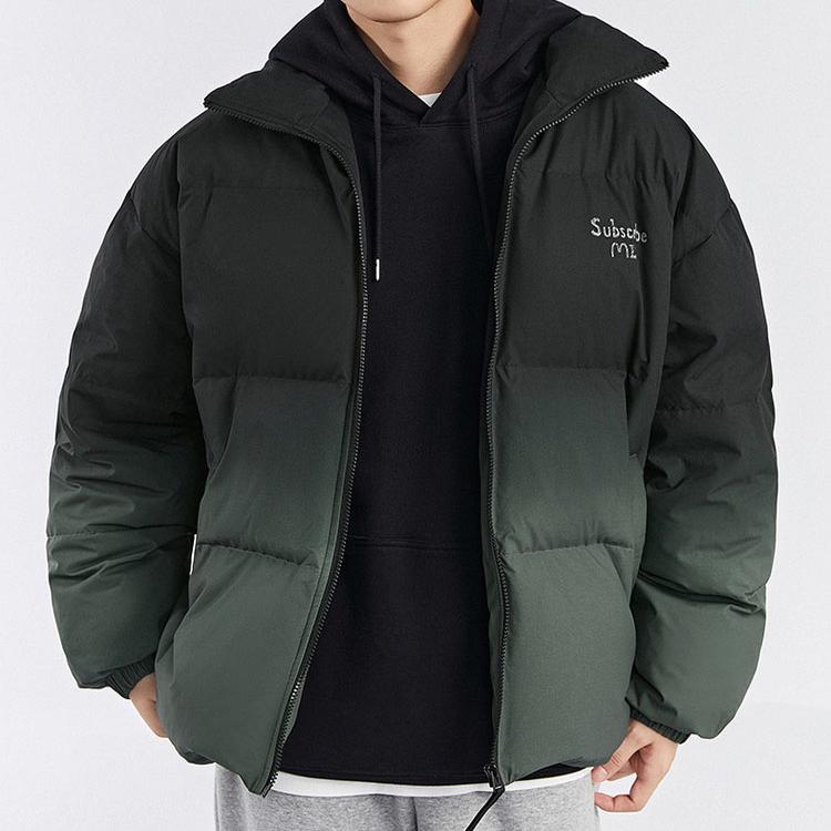 （鸟）冬季男女情侣渐变色羽绒服潮流小熊宽松立领面包服B4156/C2